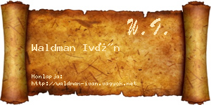 Waldman Iván névjegykártya